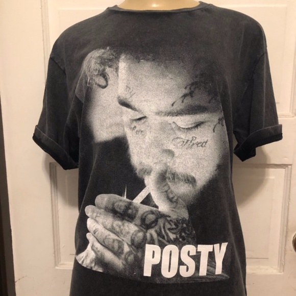 Loose Fit Women Post Malone “Posty” Vintage Shirt - Picture 1 of 5
